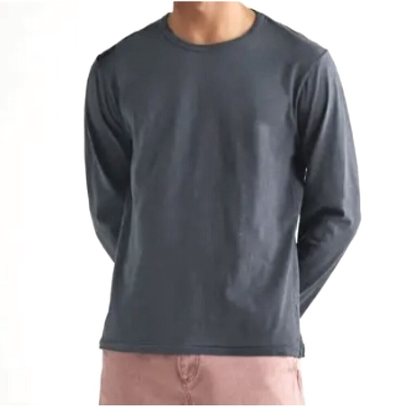 Alex Mill Standard Long-Sleeve Crew Neck T-Shirt Tee Charcoal Cotton SzL - Picture 1 of 9